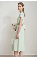 AMII Minimalist Summer Casual Dress for Women 2025 Solid Round Neck Sleeveless Dresses Lady Fashion Slim Straight Skirt 12512031