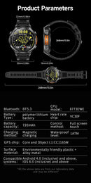 The Milestone Recon | 1.7'' HD GPS Military Smartwatch with Flashlight