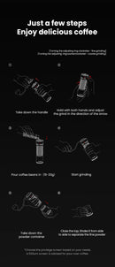 MHW-3BOMBER R3 Pro Upgrade Manual Coffee Grinder 0.015mm/Click Conical Burr for Espresso Pour Over Adjustable Barista Tool
