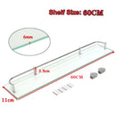 【Lifeideas】40/50/60cm Shelf Tempered Glass 6MM Thick Storage Organizer Wall Mounted Bathroom