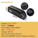 Ebike Battery Hailong Polly 36V 48V  20Ah 24Ah 25Ah 18650 21700 Electric Bike Batteria 14.4ah for500W 750W 1000W 1500W Motor
