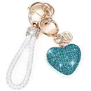 Crystal Car Keychain for Women with Sparkly Rhinestone,Heart Shape Keychains for Girls, Birthday Easter Valentines Day Gifts