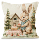 Easter Cute Bunny Print Pattern Home Decor Pillowcase Bedroom Living Room Sofa Decoration Polyester Cushion Cover with Zipper