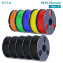 SUNLU 10公斤 PETG/ABS 耗材 10卷 3D打印线材 1公斤/卷 1.75毫米 100% 线材整齐排列 适用于欧美地区3D打印