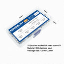 NINDEJIN Ultra Low Profile Head Screw Set M2 M2.5 M3 M4 M5 Stainless Steel Hex Socket Flat Thin Wafer Head Screws With Nuts Kit