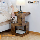 Wood Cat Condo House Bed with Removable Soft Mats Modern Cat Tree Tower with Scratching Pad Cat Scratcher Furniture Kitten Toys