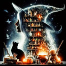 Huacan New Arrivals Diamond Painting Witch 5d Diamond Mosaic Animal Cat Rhinestone Pictures Home Decoration Craft Kit