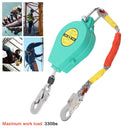 Self Retracting Lifeline 330lbs Fall Arrester Fall Protection with Alloy Steel Hook & Steel Wire Rope 23ft 7m