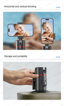 AXNEN AI Auto Following Gimbal Stabilizer 360 Rotation Phone Stand P02 Desktop Tracking Gimbal with Remote for Live Photography