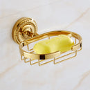Gold Bath hardware Set Bathroom Accessories Shelf Soap Dish Toilet Paper Holder Soap Dispenser Robe Hook ELM53G