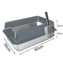 Stainless steel litter, Cat litter box, Semi-closed Cat toilet home with eclabus Protection, cleaning spovel included, litter for large cats, cats and rabbits