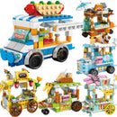 DIY Architecture Store Street View Food House Building Blocks Kit Girls Bricks Classic Movie Model Kids Toys For Children