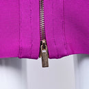WillBeNice Vintage Office Lady Fuchsia Bandage Dress Fashion Women Long Sleeve Dress Bodycon Zipper Slim Elastic Luxury Dresses