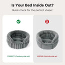 Round Cat Bed with Raised Rim & Removable Cushion, Anti-Slip Soft Plush Pet Bed for Indoor Cats & Small Dogs, Machine Washable Cozy Donut Sleeper for Bedroom & Living Room