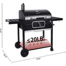 Royal Gourmet CD2030AN 30-Inch Charcoal Grill, Deluxe BBQ Smoker Picnic Camping Patio Backyard Cooking, Black, Large