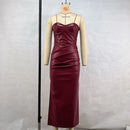 Luxury Leather Strapless Short Dress Women's Sexy Party Curvy Mini Dresses Evening Corset Red Brown Cocktail Autumn Fall 2026