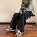 工装裤男士街头潮流嘻哈裤弹力腰哈伦九分裤黑色原宿休闲口袋女士裤子