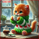 画灿2025新品钻石画猫咪冬季钻石马赛克动物风景全套工具莱茵石画