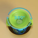 360度旋转卡通宝宝学习饮水杯，带双手柄翻盖，防漏婴儿水杯水瓶，不含BPA