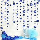 Gold 30th Happy Birthday Party Paper Banners Decorations Number 30 Year Old Circle Dots Twinkle Star Garlands Hanging Backdrops