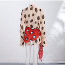 Polka Dots Print Detachable Scarf Sling Dress 2026 New Ladies Slim V-neck Spaghetti Strap Long Robes Women's Beach Dresses