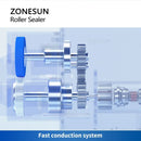 ZONESUN ZS-GLF1P Portable Bag Sealer Roller Sealing Machine Aluminum Foil Composite Plastic Film PE Coated Paper Food Packaging