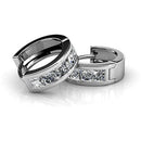 Huitan Fashion Versatile Women Hoop Earrings with Half Circle Cubic Zirconia Exquisite Gift Temperament Female Earrings Jewelry