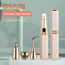 4 in 1 Electric Facial Hair Removal Painless Epilator Eyebrow Lipstick Shape Facial Sensitive Areas Bikini Depilator Body Shaver