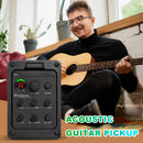201 Piezo Pickup Acoustic Guitar Preamp 4 Band Acoustic Guitar Pickup Preamp EQ Tuner Mic Blend Preamp for Fishman Presys+