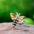 Lotus Fun Real 925 Sterling Silver Earrings Designer Fine Jewelry Lovely 18K Gold Honey Bee Stud Earrings for Women Gift Brincos