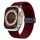 Silicone Bracelet Correa For Apple Watch Ultra band 46mm 49mm 45mm 44mm 42mm 40mm 41mm Magnetic Strap iWatch Series 10 9 8 SE 7