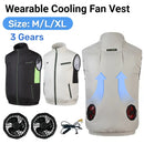 2024 Cooling Vest Ice Fan Vest Heat Resistant Sleeveless Workwear Breathable Wearable Cooling Fan Vest for Hot Weather Work