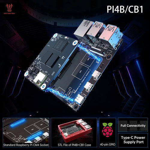 BIGTREETECH PI4B 转接板 CB1 对比树莓派 CM4 适用于 Klipper 章鱼专业版 SKR MINI E3 V3.0 主板 Voron Ender 3 3D 打印机