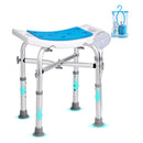 SucceBuy Shower Chair Adjustable Height Shower Stool with Built-in Handles Shower Seat for Inside Shower or Tub 158.8kg Capacity