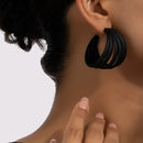 Retro Geometric C Shape Metal Earrings For Women Girls Party Holiday Party Gift Fashion Jewelry Ear Accessories AE133