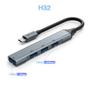 USB Type C HUB USB3.0 to USB A OTG Adapter 5Gbps Multi USB 3.0 2.0 Splitter with 100W PD Charging Dock for Macbook Pro PC Laptop