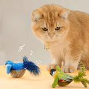 Wall‑Mounted Sound‑Activated Plush Bird Catnip Toy, Interactive Kitten Chasing Teaser, Indoor Pet Play Entertainment Accessory