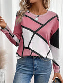 Fashion Women's T shirt Tee Color Block 3D Print Daily Sweatshirt Casual Long Sleeve t shirt Crew Neck Spring Fall sportswear