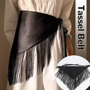 Women Retro Waistband Tassel Wide Waist Belt Fashion Triangle Tassel Corset Belt Shirt Dress Coat Decor Accessories