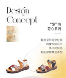 New genuine leather soft sole comfortable sandals with leaf logo Mom's shoes Women's sandals Office hiking Summer hot selling
