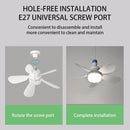 Silent Ceiling Fan with LED Light Remote Control Electric Cordless Fan Universal Dimming Fan for Dining Room Bedroom Living Room