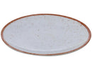 Tramontina 20-Piece Round Dinner Set in White and Brown Porcelain, Mare Collection