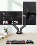 Desktop NB F160 + FP-2 Gas Spring Dual Arm for 17"-27" Monitor Holder + 10"-17" Laptop Support Air Press Mount Stand Load 2-9kg