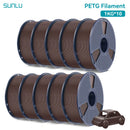 SUNLU 10公斤 PETG/ABS 耗材 10卷 3D打印线材 1公斤/卷 1.75毫米 100% 线材整齐排列 适用于欧美地区3D打印
