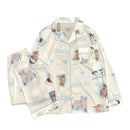 Kawaii Youth Girl's Satin Homewear Short Long Fashion Pyjama Cute Cat Print Summer New Thin Pajamas for Women Silk Home Set