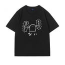 100 Pure Cotton Japanese-style Cute Cartoon Text Short-sleeved New Loose T-shirts for Men and Women, Summer 2D Anime Tops