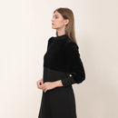 AP 2025 New Arrival Women Autumn Velvet Patchwork Dress Elegant Lady Maxi Dress Fashion