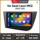 Junsun安卓无线CarPlay车载收音机，适用于西亚特Leon MK2 2005-2012，车载智能系统DSP SWC RDS GPS FM BT
