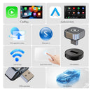 2 in 1 Wireless CarPlay Android Auto Adapter Smart USB Dongle Auto Connect Plug & Play Adapter for Factory Wired CarPlay Cars