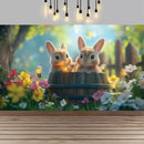 Easter Happy Theme Party Decoration Backdrop Spring Grass Flowers Rabbit Easter Egg Party Supplies Decorations Banner Gift